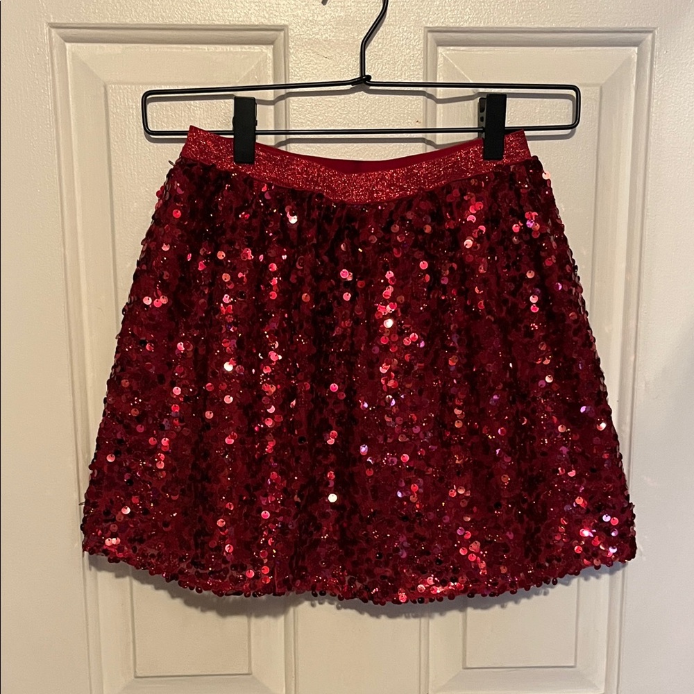 Cat & Jack Sparkling Red Sequin Skirt